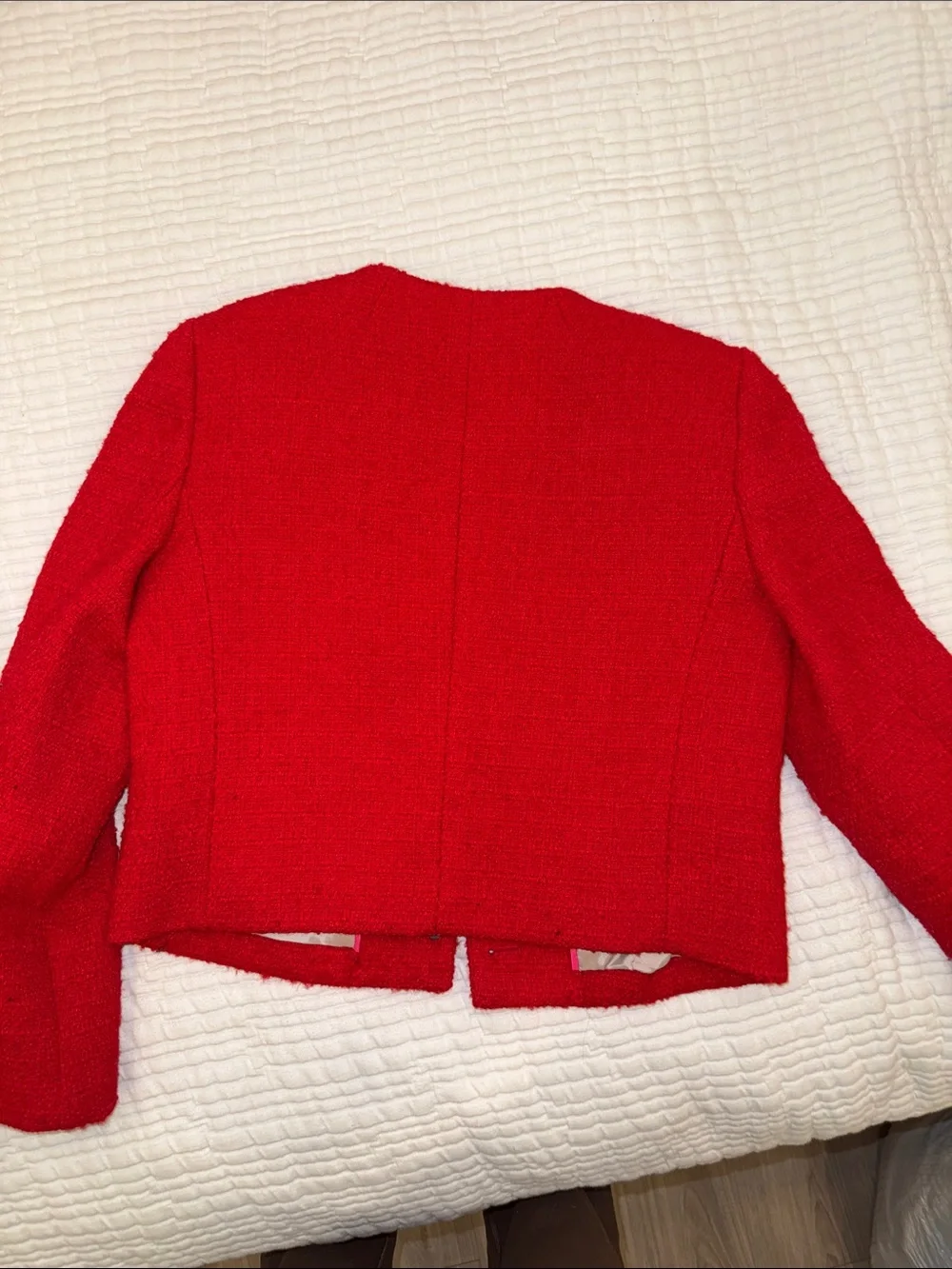 J. Crew Girls' Bright Red Tweed Button Jacket
